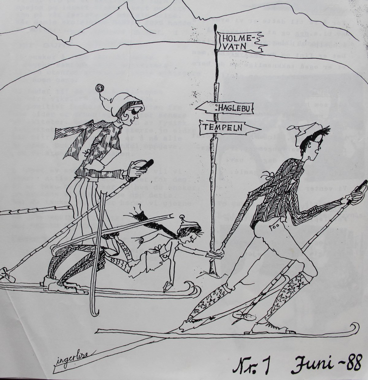 Holmvassløpet illustrert av Ingerlise Rust.