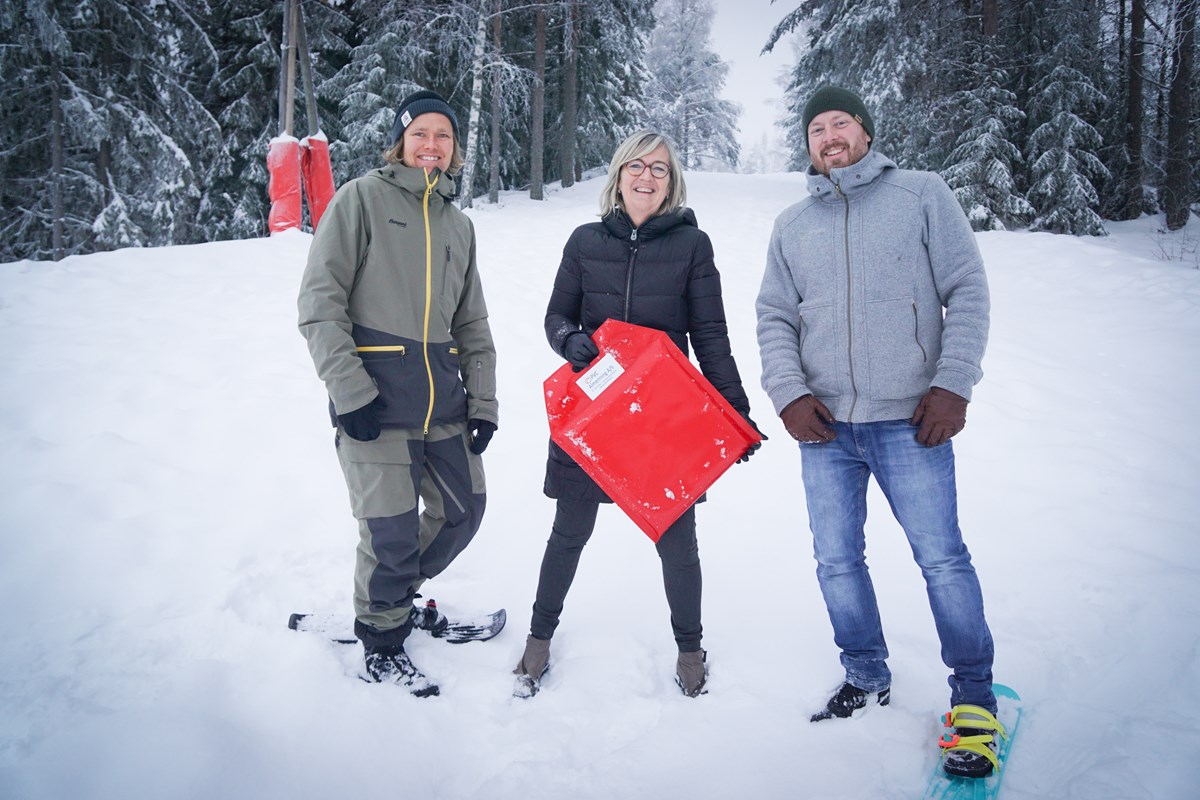 Anders Backe, Hilde Teksle Gundersen og Christian Haugen skal prøve bakken.