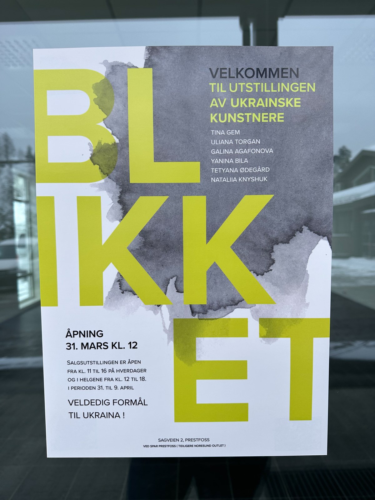 Flott plakat, laget av en av kunstnerne og trykket gratis hos Caspersens Trykkeri.