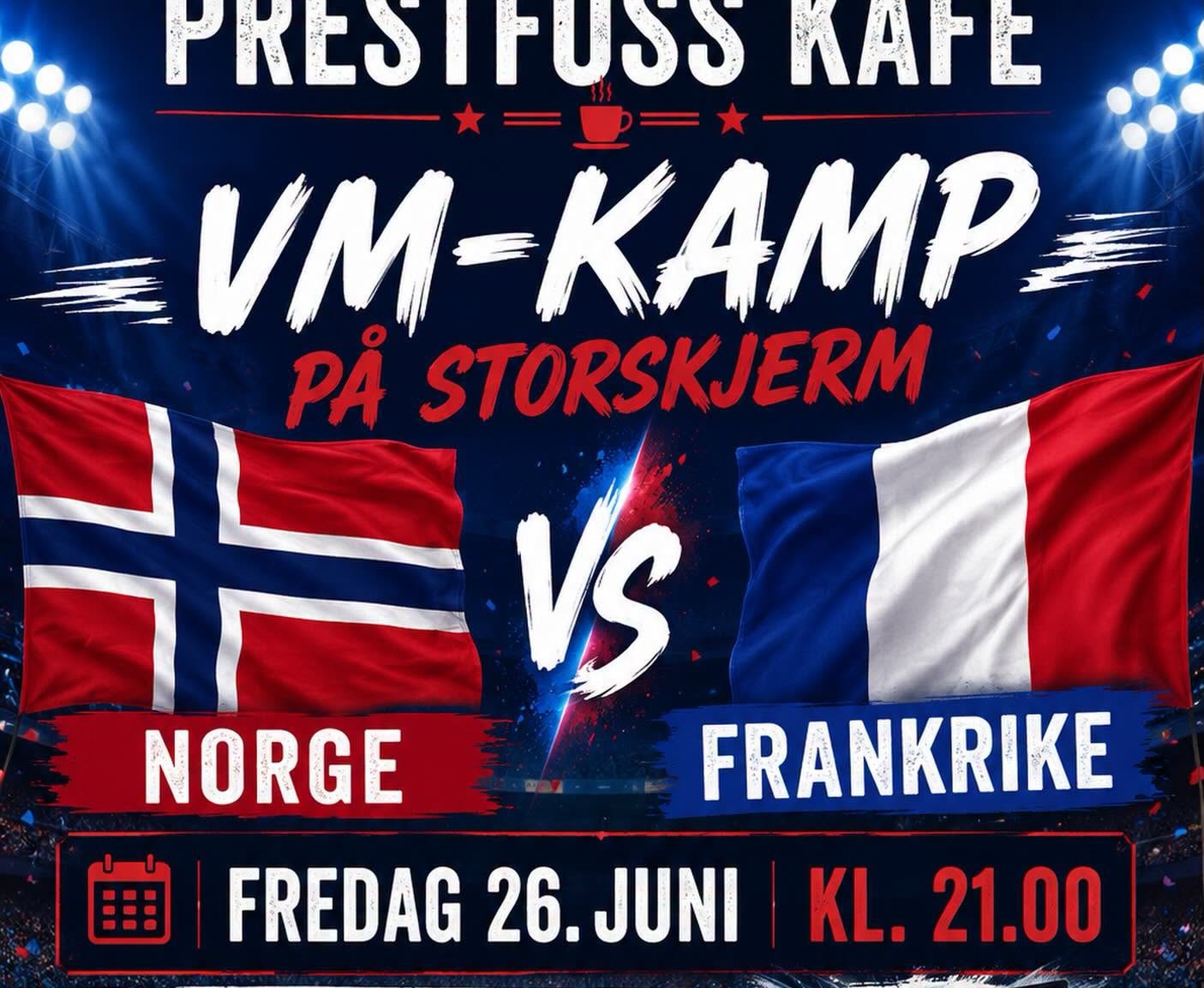 VM-kamp på storskjerm