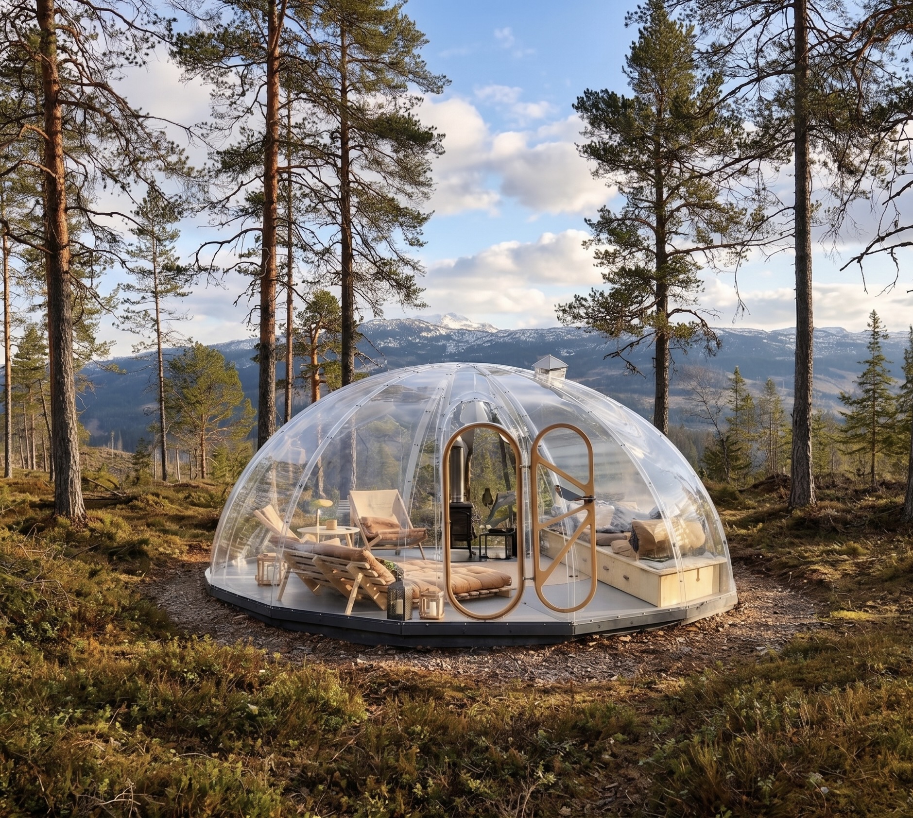 Nytt overnattingstilbud: Glamping i glassiglo med panoramautsikt